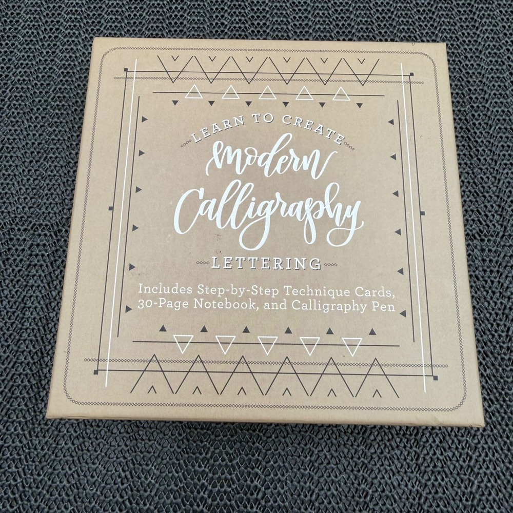 Modern Calligraphy Lettering Kit Shelly Kim Rock Point 52 Cards Notebook Pen